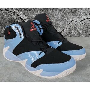 Men's Basketball Shoes Size 10.5 Shaq Black Blue Mid Top Devastator Sneakers New